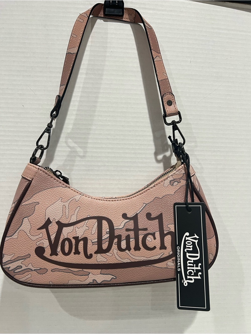 Von Dutch Tan/Light Brown/Pink Camo Shoulder Bag NEW!